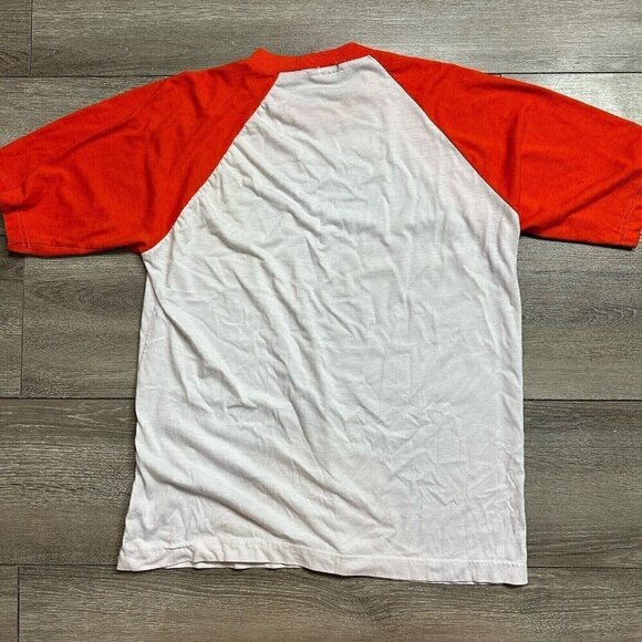 Vintage Retro Lee Pipes T-Shirt Size Small Skateboarding BMX White Orange - Picture 2 of 6